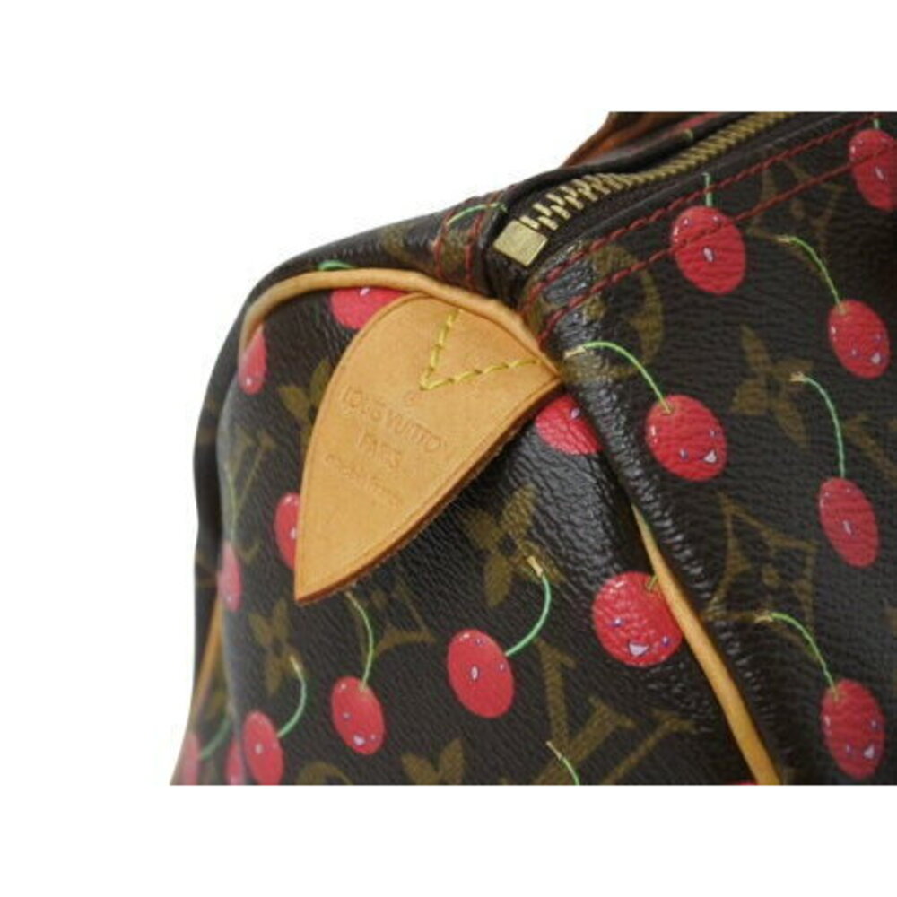 Louis Vuitton Cherry Red Speedy Handbag Brown Takashi Murakami - Picture 5 of 8